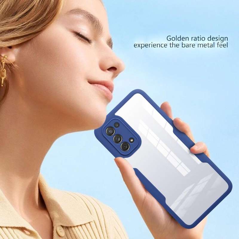 For OPPO A74 5G Acrylic + TPU 360 Degrees Full Coverage Phone Case(Black)