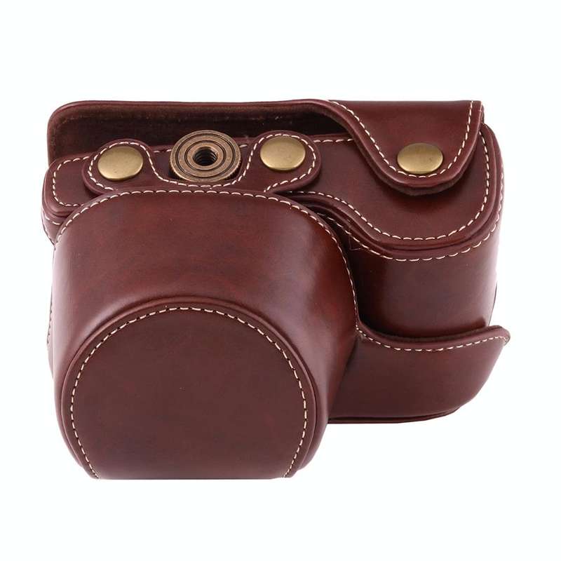 Full Body Camera PU Leather Case Bag with Strap for Sony A6000 / A6300 / Nex 6(Coffee)