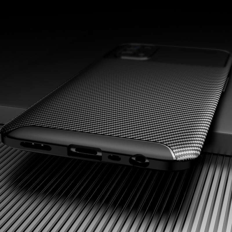 For OPPO A74 5G Carbon Fiber Texture Shockproof TPU Case(Blue)