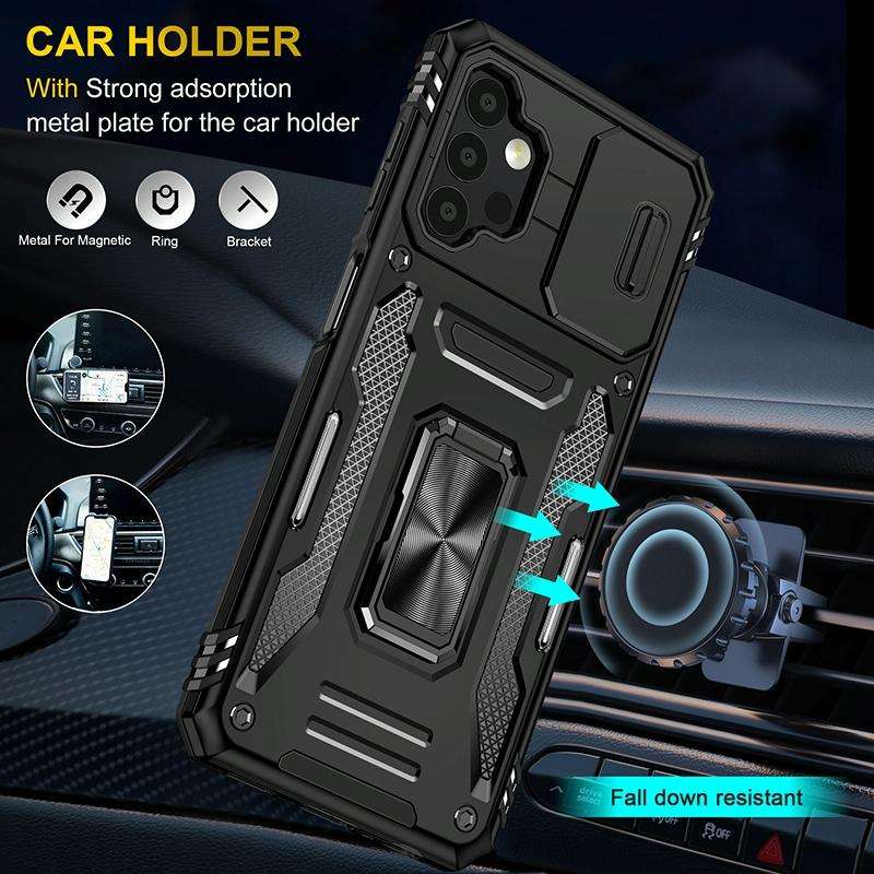 For Samsung Galaxy A13 5G Armor PC + TPU Camera Shield Phone Case(Black)