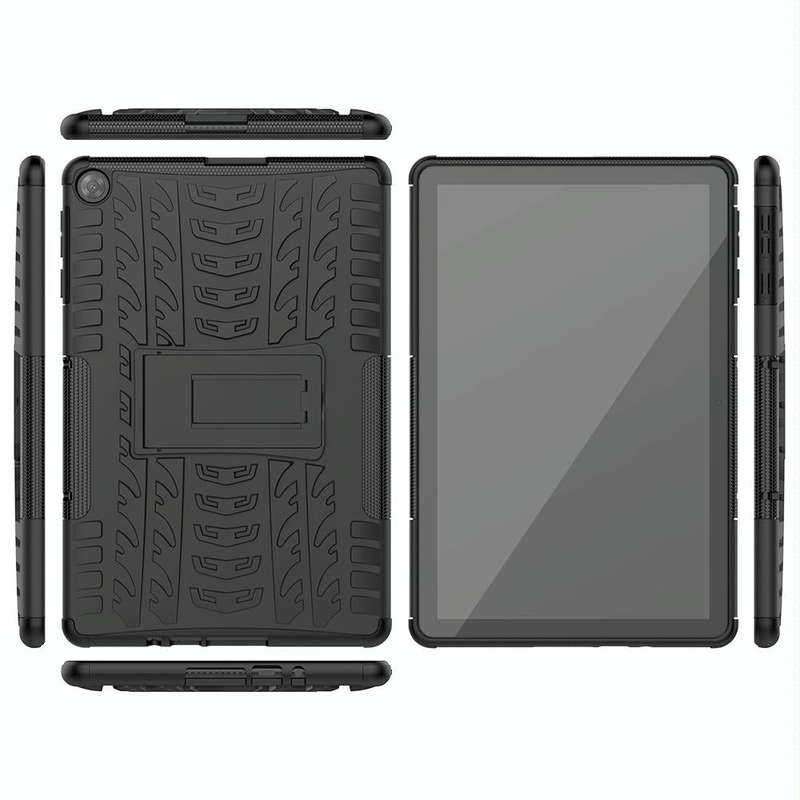 For Huawei MatePad T10/T10S/Enjoy 2 Tire Texture Shockproof TPU+PC Protective Case with Holder(Bl...