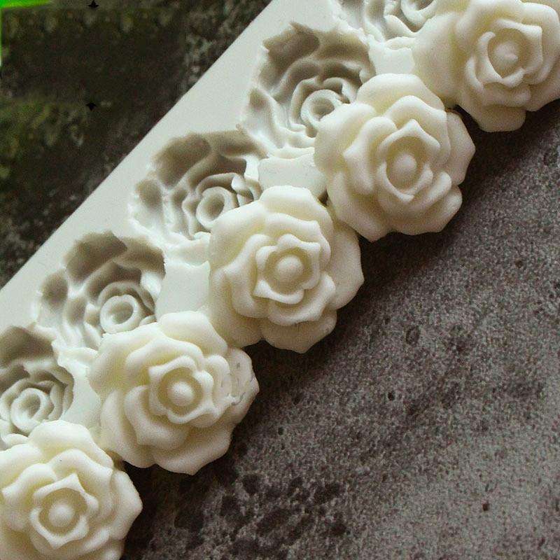 5 PCS Rose Flower Silicone Mold Fondant Cake Decorating Tools Baking Tools