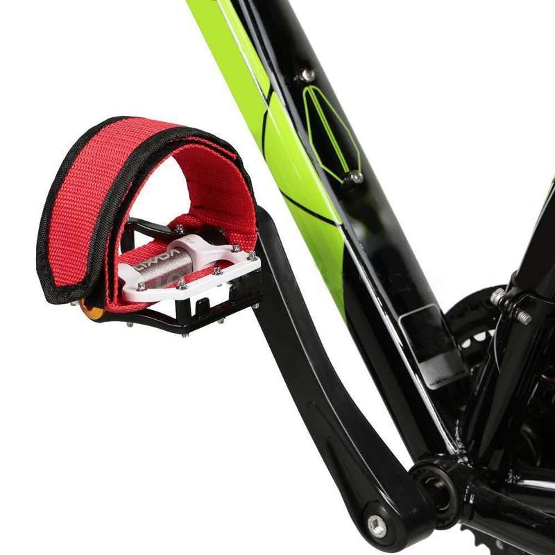 2 PCS Bicycle Pedals Bands Feet Set With Anti-slip Straps Beam Foot(Red)