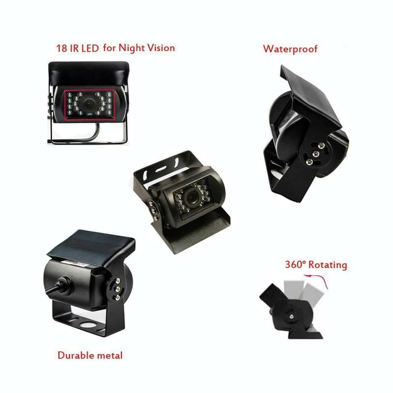 PZ-607-2 Wireless Vehicle Truck Dual Backup Camera and Monitor Infrared Night Vision Rear View Ca...