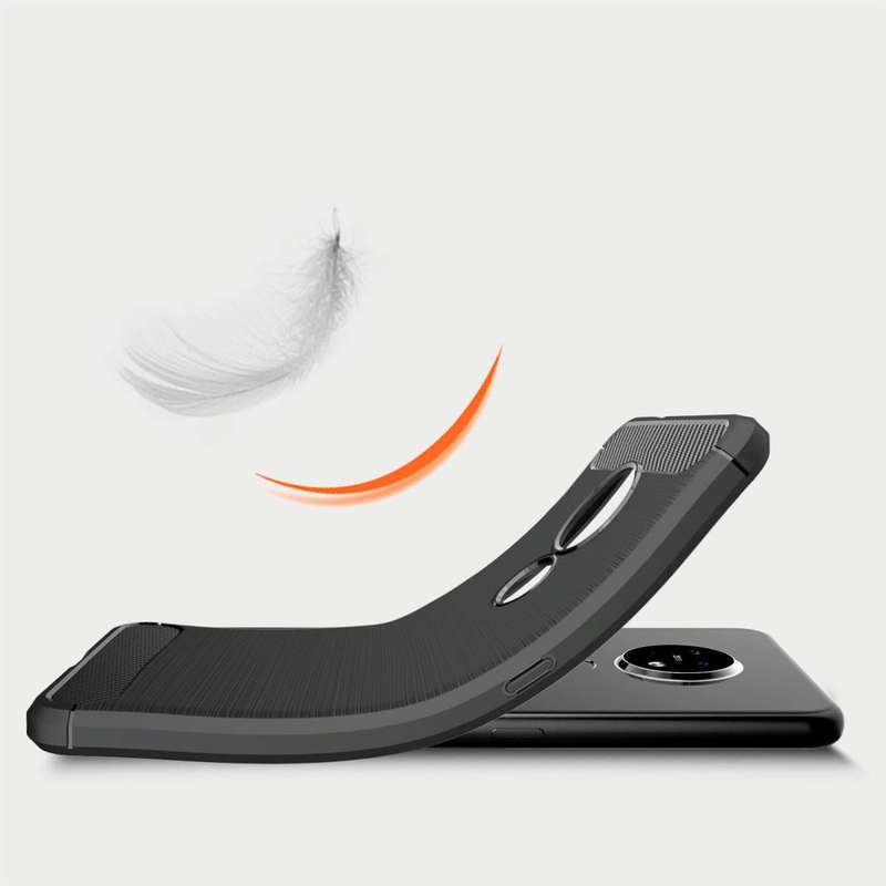 For Nokia 7.2 & 6.2 Brushed Texture Carbon Fiber TPU Protective Case(Black)