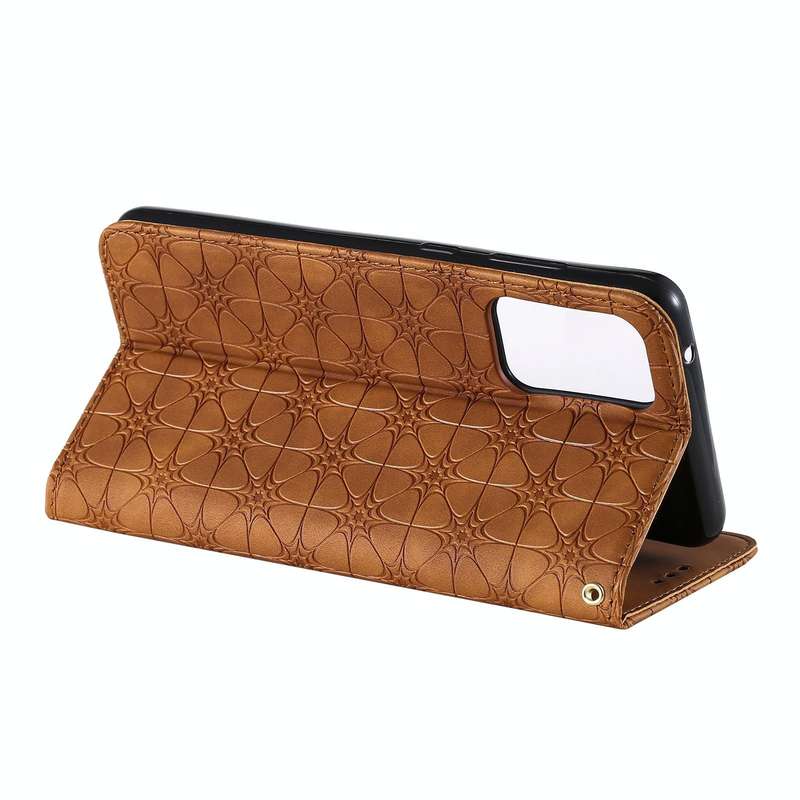 For Samsung Galaxy A72 5G / 4G Lucky Flowers Embossing Pattern Magnetic Horizontal Flip Leather C...