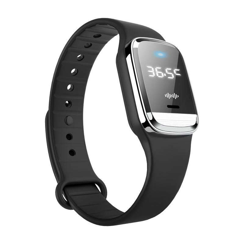 M20 Outdoor Ultrasonic Wave Mosquito Repellent Wristband with Clock & Body Temperature Test(Black)