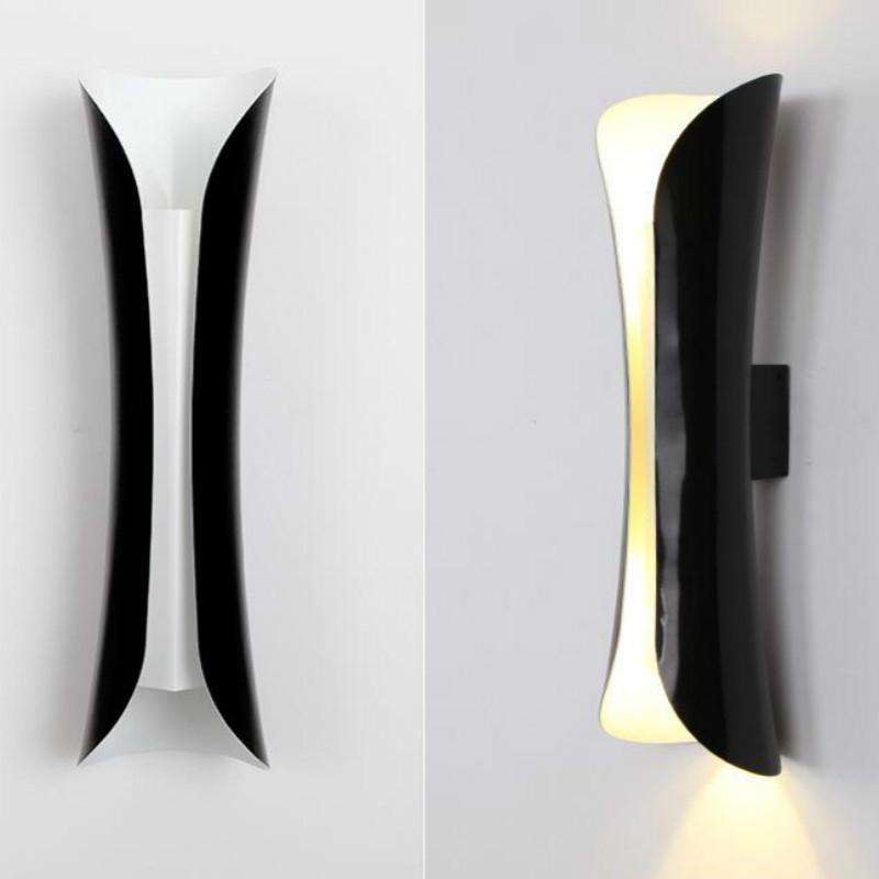 E27 LED Living Room Background Hotel Villa Corridor Bedroom Bedside Wall Lamp Small(Wood Grain Co...