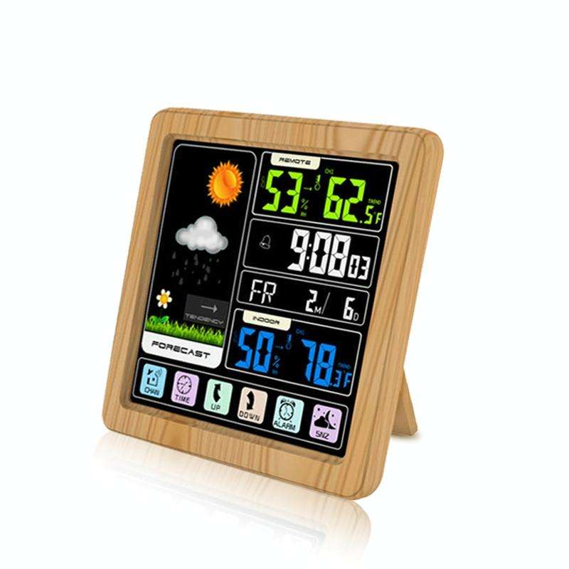 TS-3310 Wireless Weather Clock Multifunctional Color Screen Clock Creative Home Touch Screen Ther...