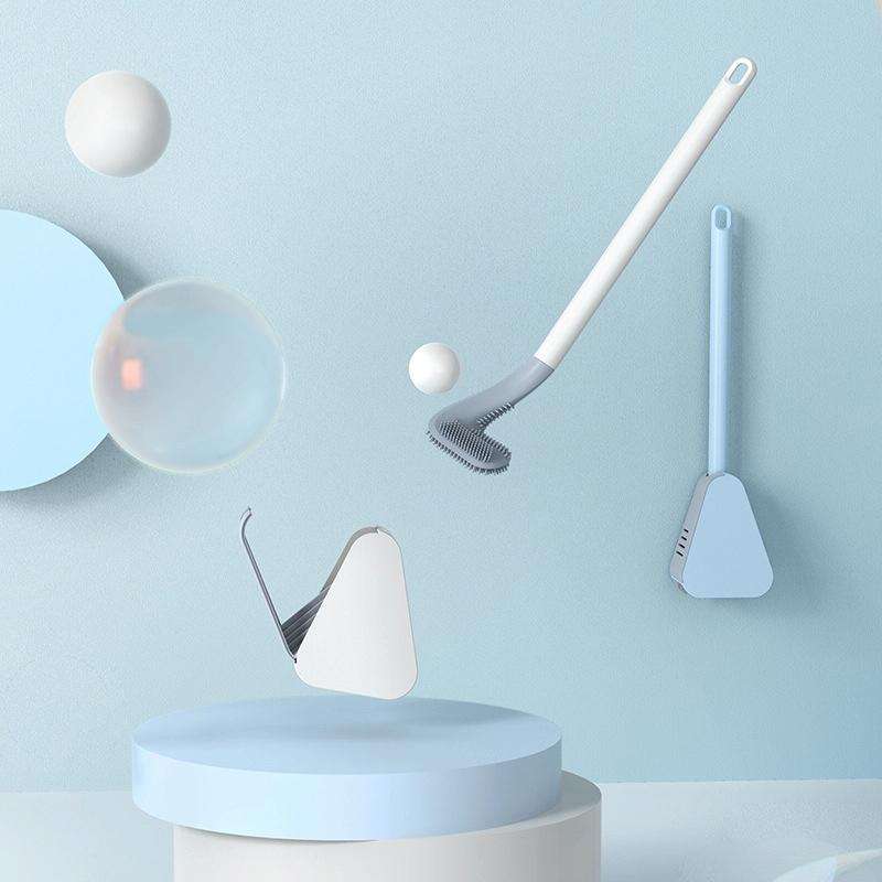 Golf Toilet Brush With Self-Opening And Closing Water-Proof Base(Blue)