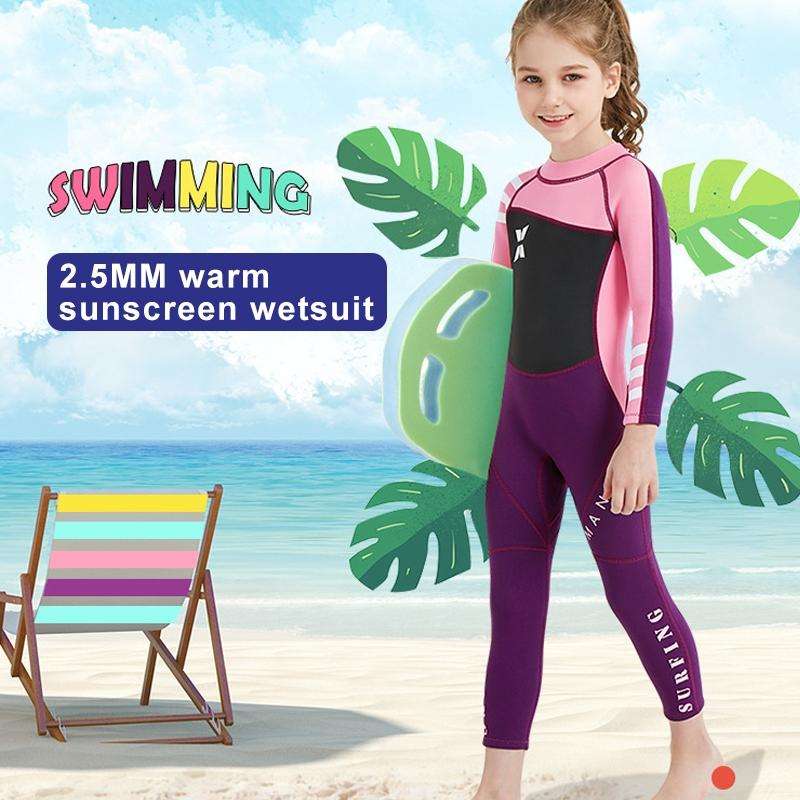 DIVE & SAIL WS-18818 Children Diving Suit One-piece Warm Snorkeling Surfing Anti-jellyfish Swimsu...