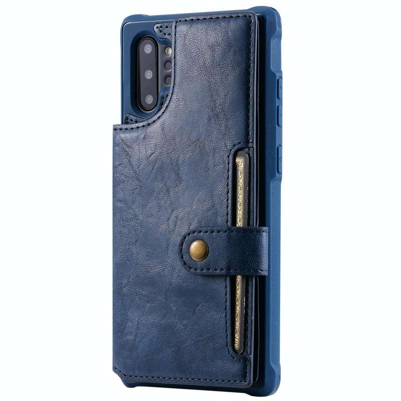For Galaxy Note 10 Plus Buckle Zipper Shockproof Protective Case with Holder & Card Slots & Walle...