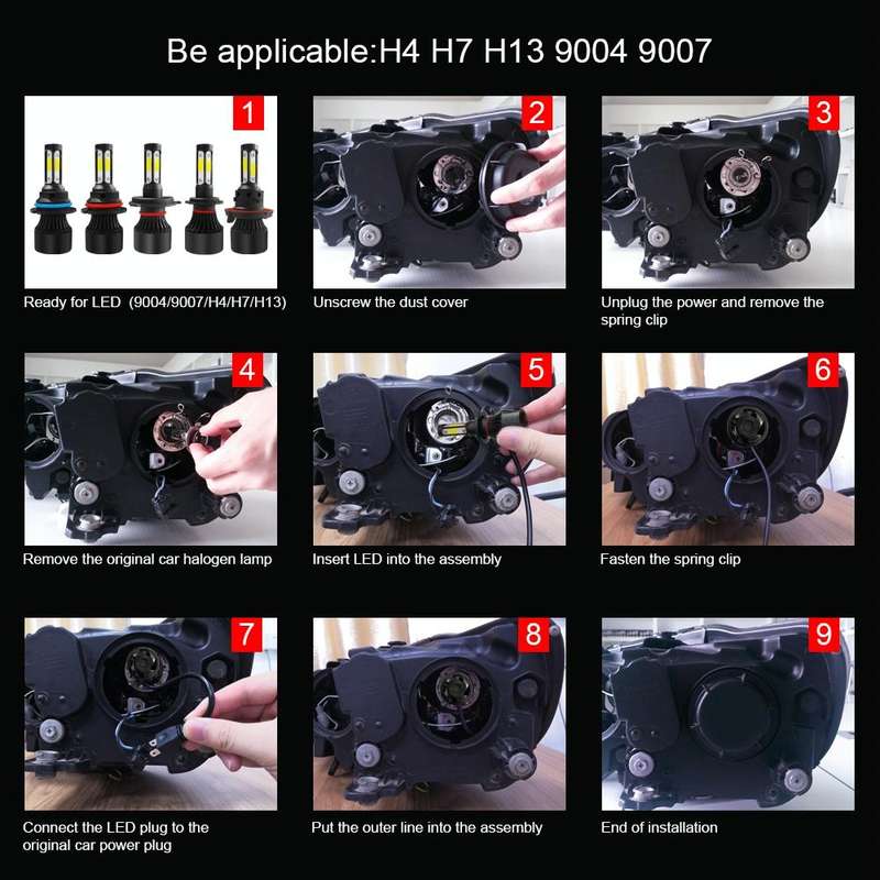 2 PCS S2 H4 / HB2 / 9003 DC9-36V / 25W / 6000K / 2500LM IP68 Car LED Headlight Lamps (Cool White)