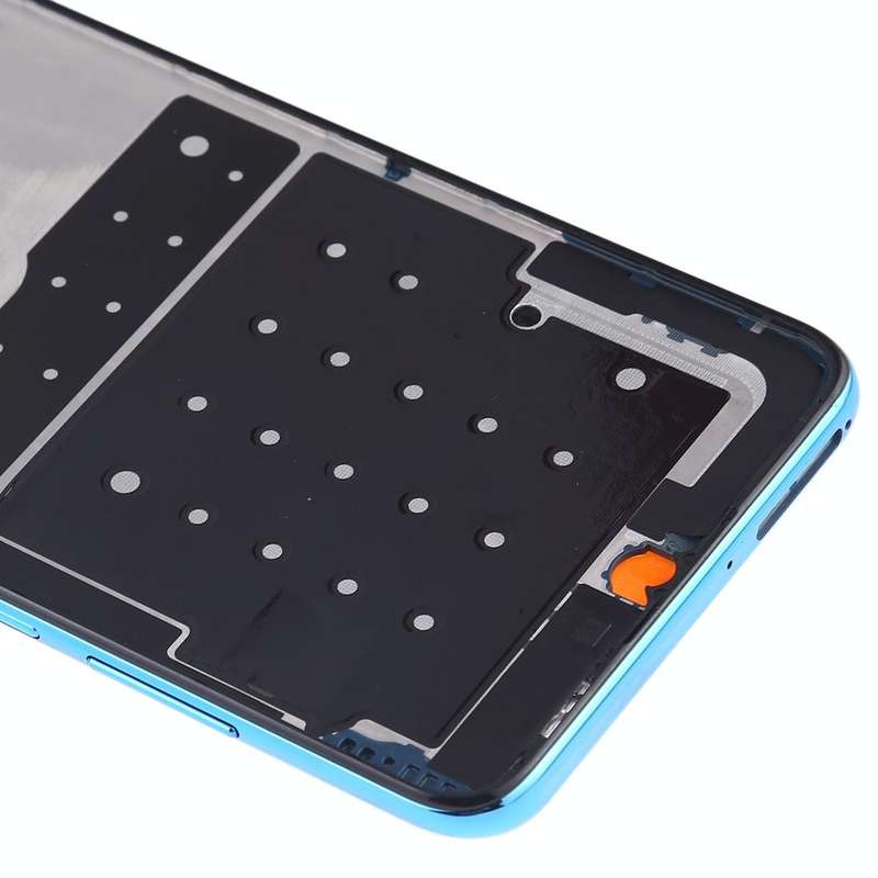 Front Housing LCD Frame Bezel Plate with Side Keys for Huawei P30 Lite(Blue)