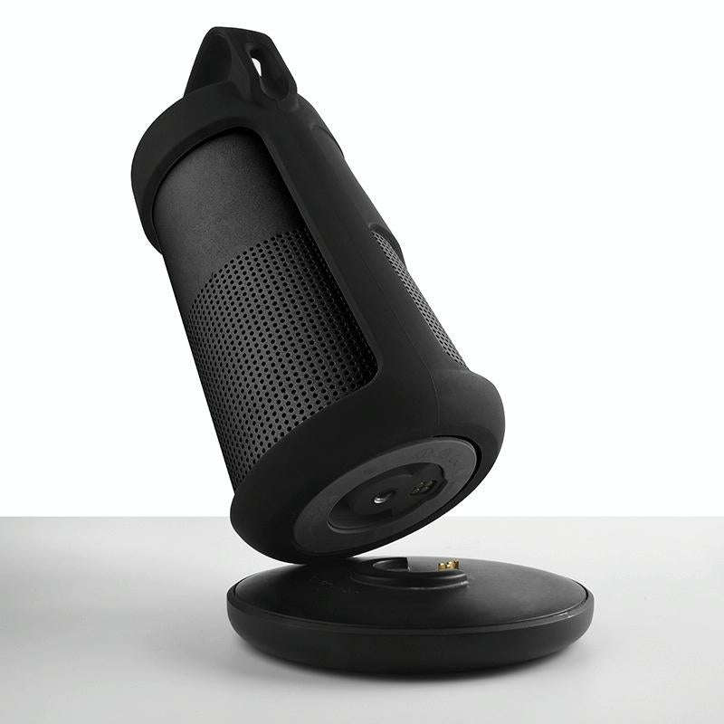 For Bose SoundLink Revolve Bluetooth Speaker Silicone Protective Cover Portable Carrying Bag(Silv...