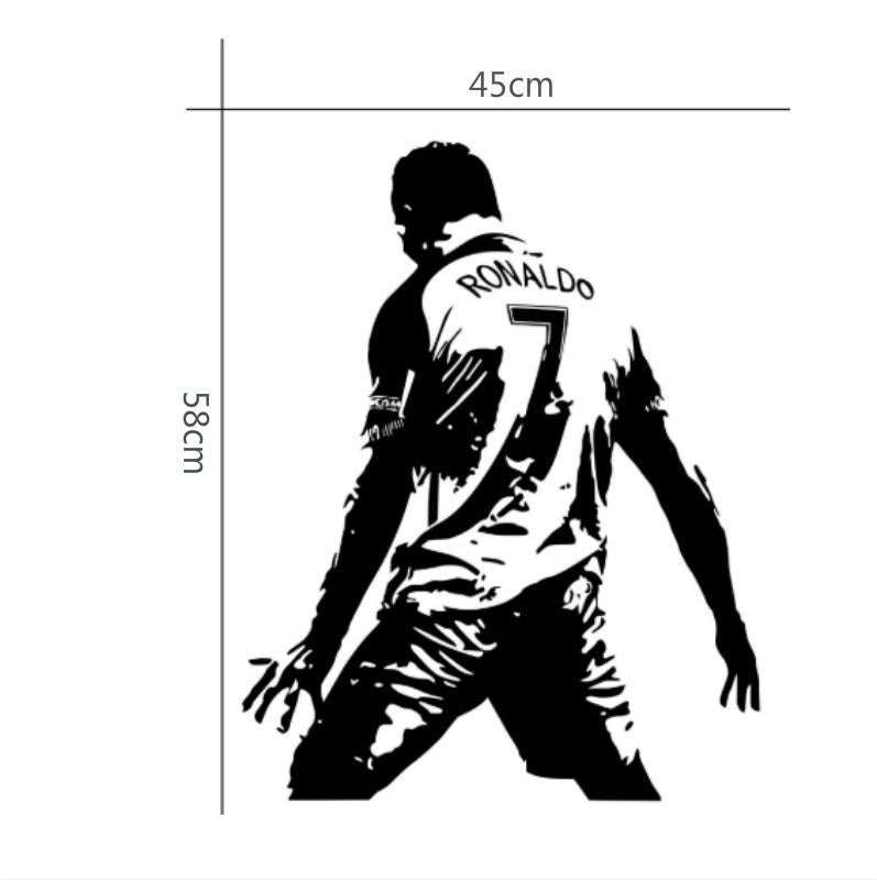 Football Player Action Silhouette Student Dormitory Bedroom Decoration Wall Sticker, Size:Small 4...