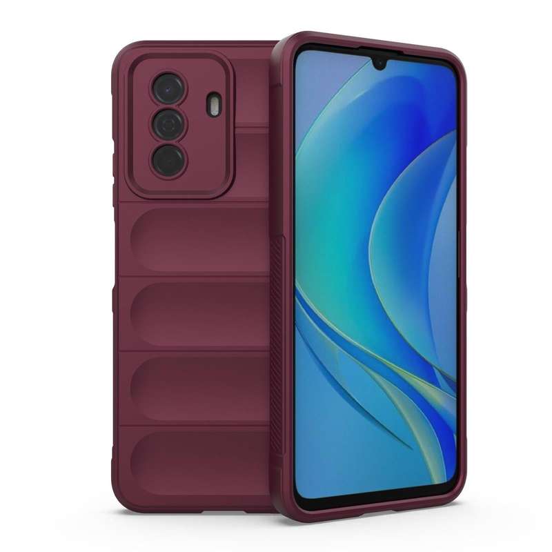 For Huawei Enjoy 50 4G / Nova Y70 Magic Shield TPU + Flannel Phone Case(Wine Red)