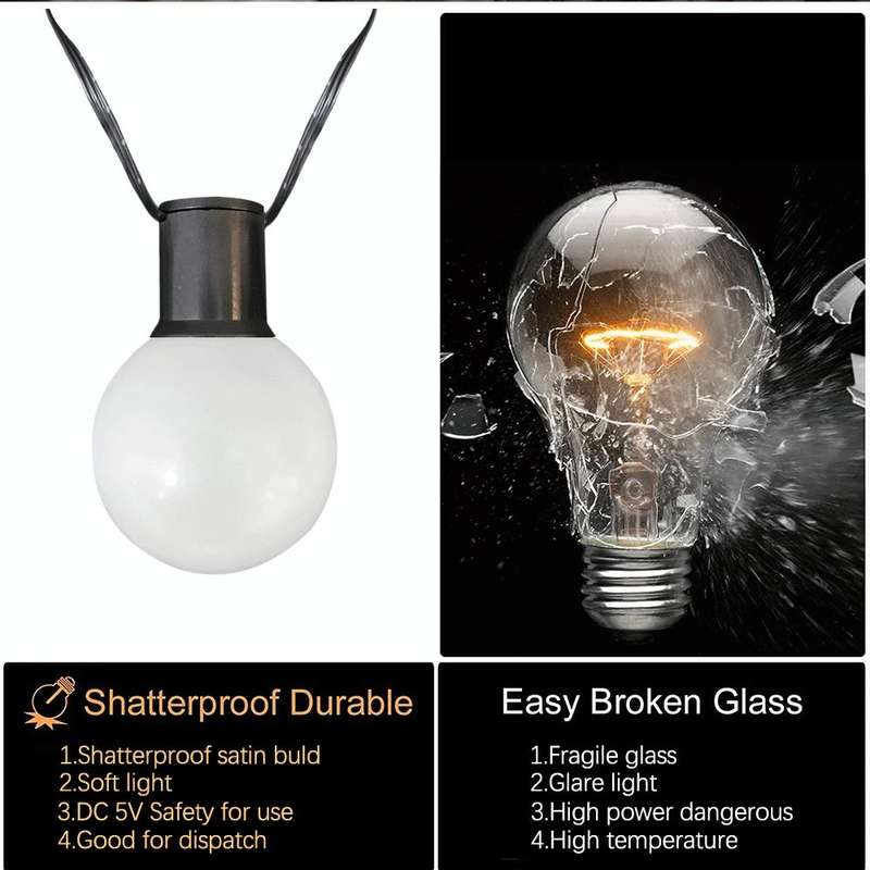 G40 Bulb Bluetooth Smart RGB String Lights Outdoor Decoration, Spec: 5m 25 LEDs-USB Power