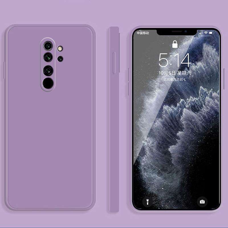 For Xiaomi Redmi Note 8 Pro Solid Color Imitation Liquid Silicone Straight Edge Dropproof Full Co...