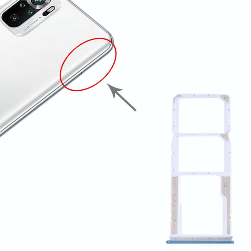 SIM Card Tray + SIM Card Tray + Micro SD Card Tray for Xiaomi Redmi Note 10 4G / Redmi Note 10S M...