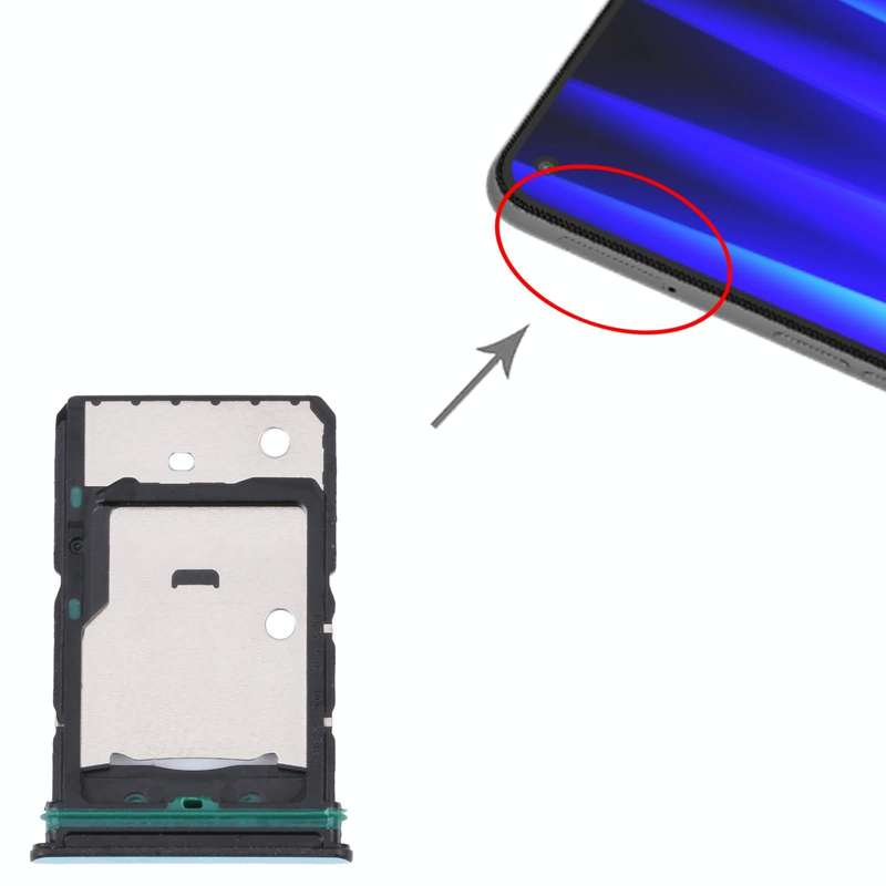 For OnePlus Nord CE 2 5G SIM Card Tray + SIM Card Tray + Micro SD Card Tray (Green)