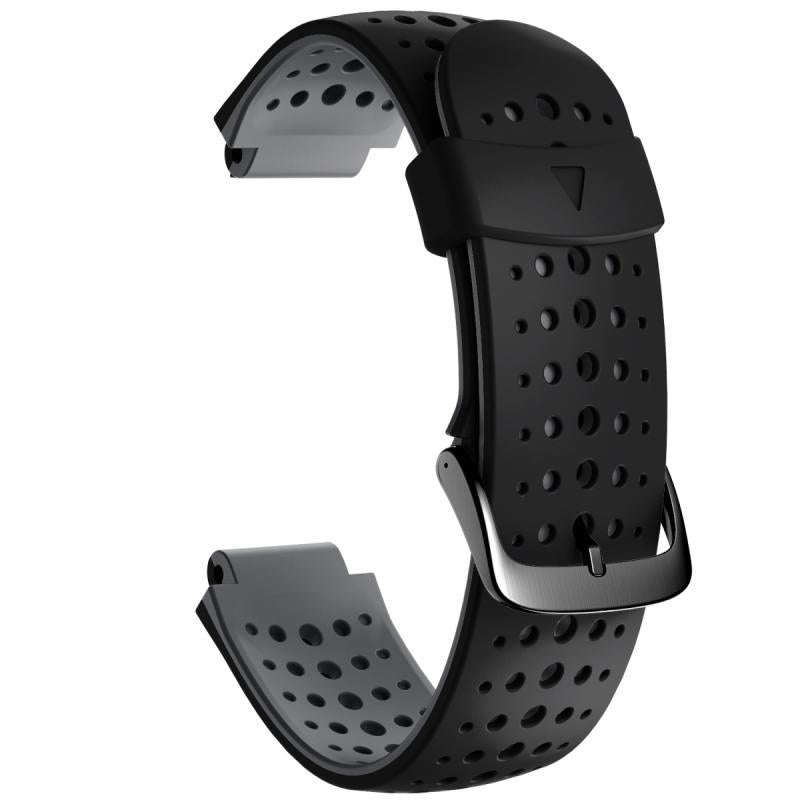 For Garmin Forerunner 220 Two-color Silicone Watch Band(Black Grey)