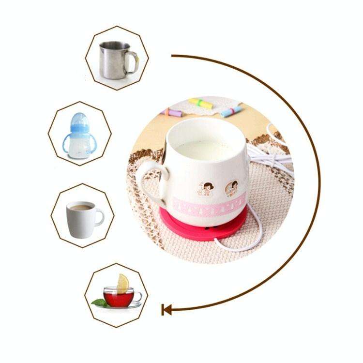 Cartoon PVC Heat Insulation Heating Coaster USB Heating Soft Plastic Coaster