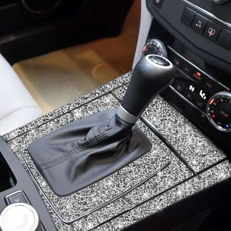 For Mercedes-Benz C-class W204 2007-2013 Car Gear Set Diamond Decorative Sticker, Right-hand Drive
