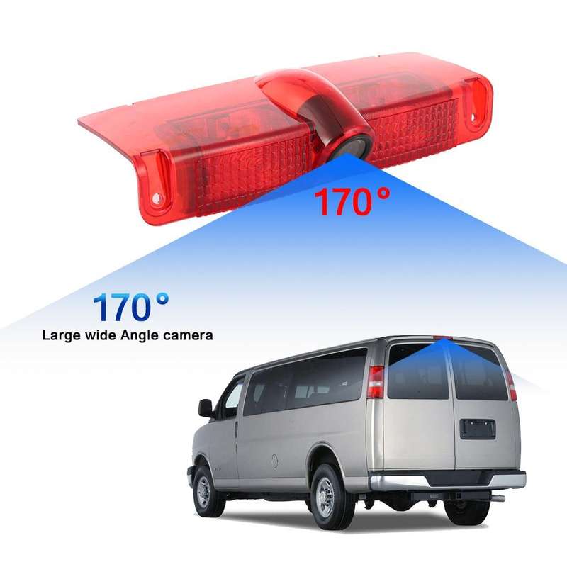 PZ478 Car Waterproof 170 Degree Brake Light View Camera + 7 inch Rearview Monitor for Chevrolet E...