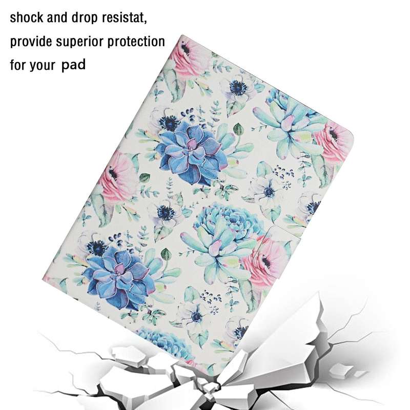 For Samsung Galaxy Tab A9+ Flower Pattern Horizontal Flip PU Tablet Case with Sleep / Wake-up Fun...
