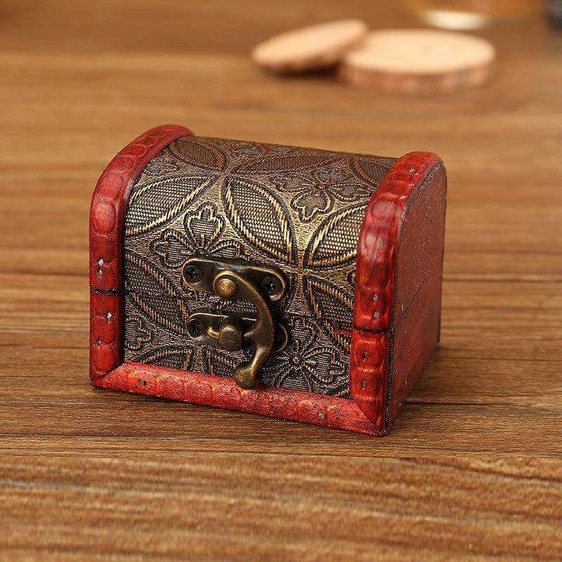 3 PCS Retro Wooden Jewellery Dustproof Storage Box Indoor Shooting Props(6036F)