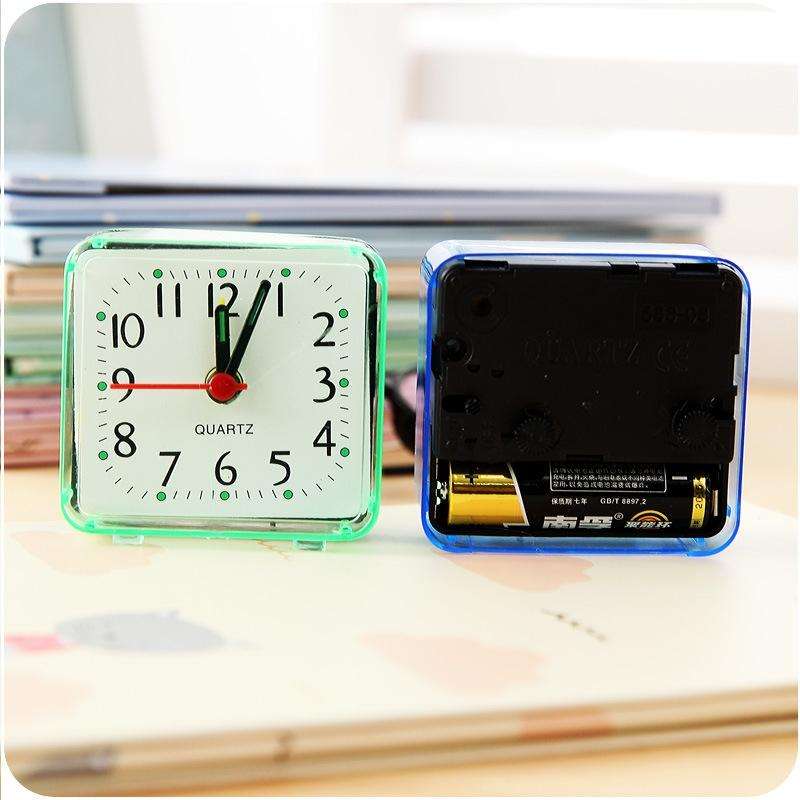 Square Alarm Clock Transparent Case Compact Digital Mini Bedroom Bedside Office Electronic Clock(...