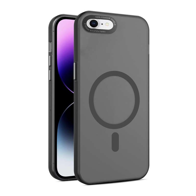 For iPhone SE 2022 / 2020 / 8 / 7 MagSafe Frosted Translucent Mist Phone Case(Black)