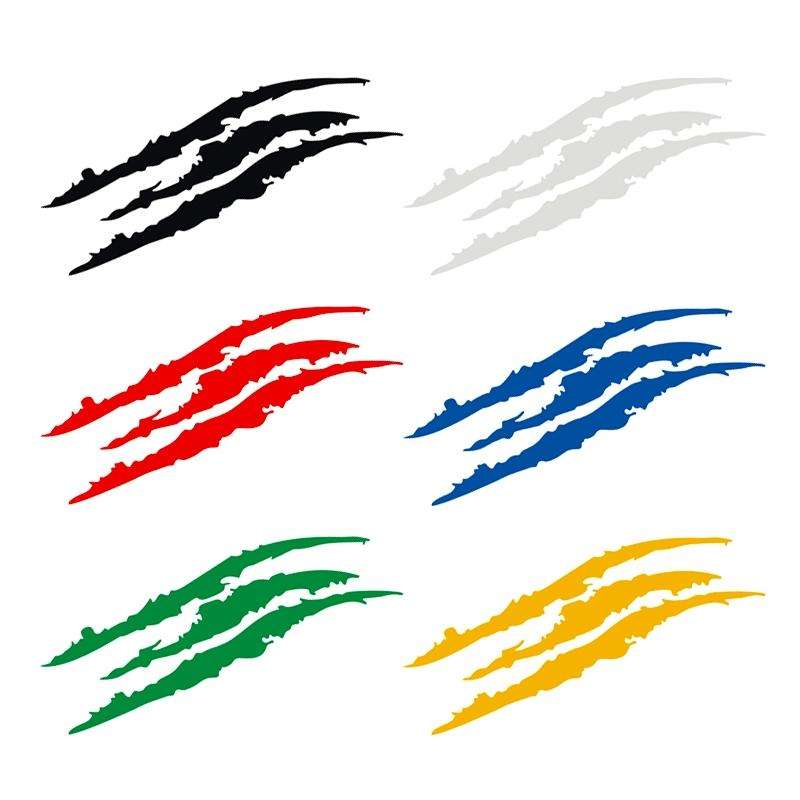 2 PCS Reflective Car Sticker Monster Scratch Stripe Claw Marks Car Auto Headlight Decoration Viny...