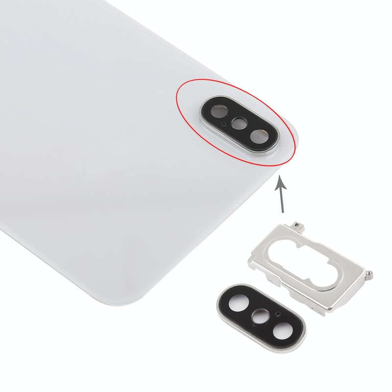 Battery Back Cover with Back Camera Bezel & Lens & Adhesive  for iPhone XS(White)