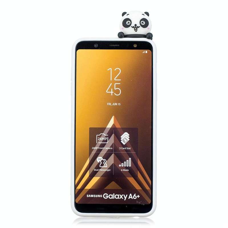 For Galaxy A6+ (2018) Shockproof Cartoon TPU Protective Case(Panda)