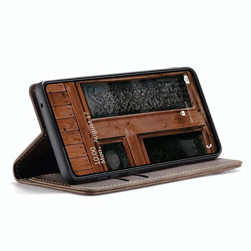 For Samsung Galaxy A73 5G CaseMe 013 Multifunctional Horizontal Flip Leather Phone Case(Coffee)