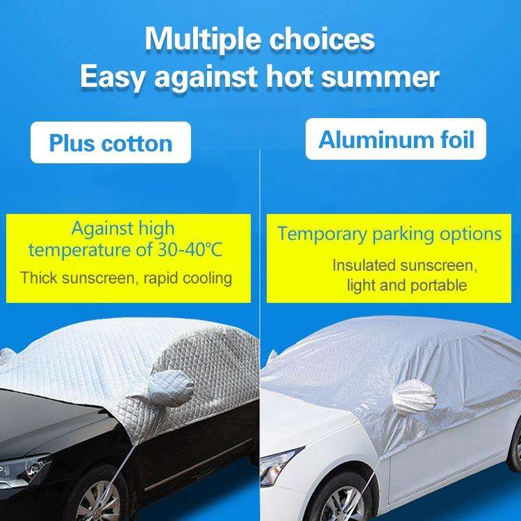 Car Half-cover Car Clothing Sunscreen Heat Insulation Sun Nisor, Plus Cotton Size: 4.7x1.8x1.5m