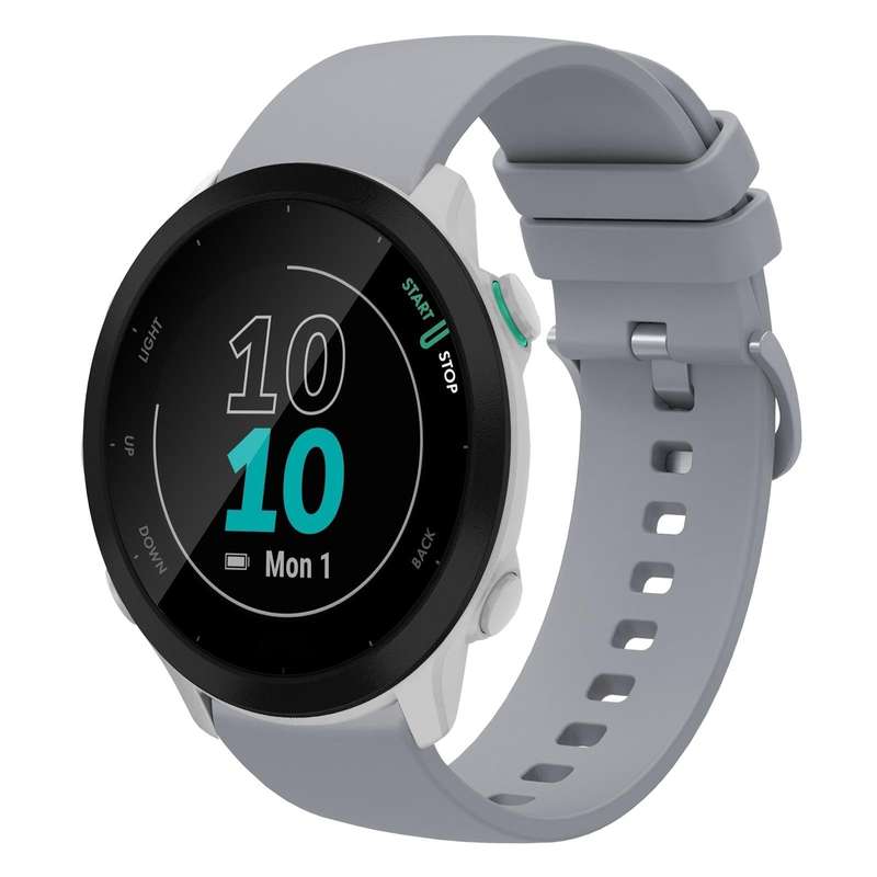 For Garmin Forerunner 55 20mm Solid Color Soft Silicone Watch Band(Grey)