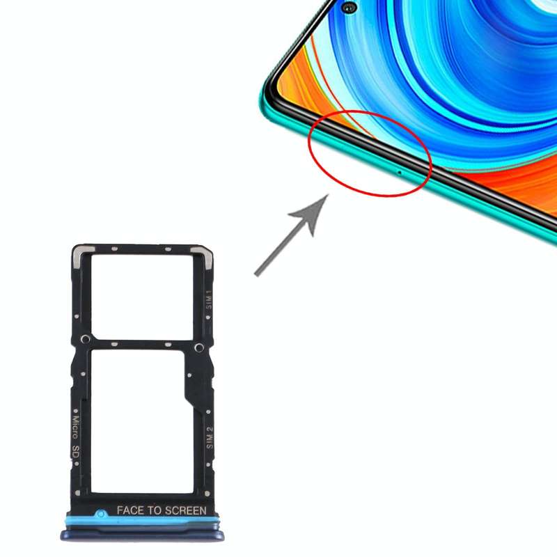 SIM Card Tray + SIM Card Tray / Micro SD Card Tray for Xiaomi Redmi Note 9 Pro 5G M2007J17C (Grey)