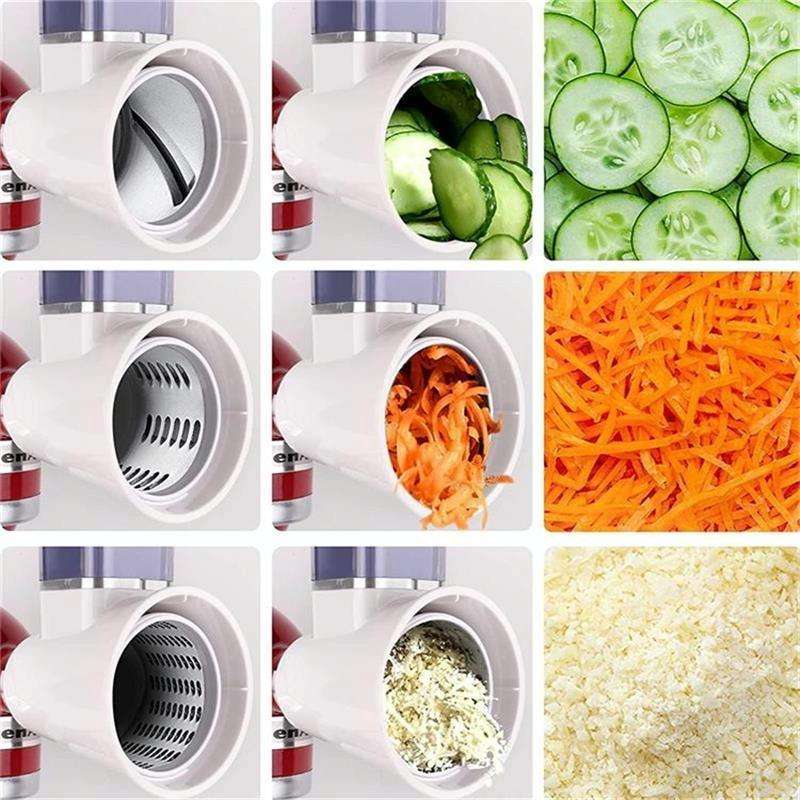 KA-08 For KitchenAid New Cutter Multi-functional Vegetable Cutter Accessories Slicer Grater(White)