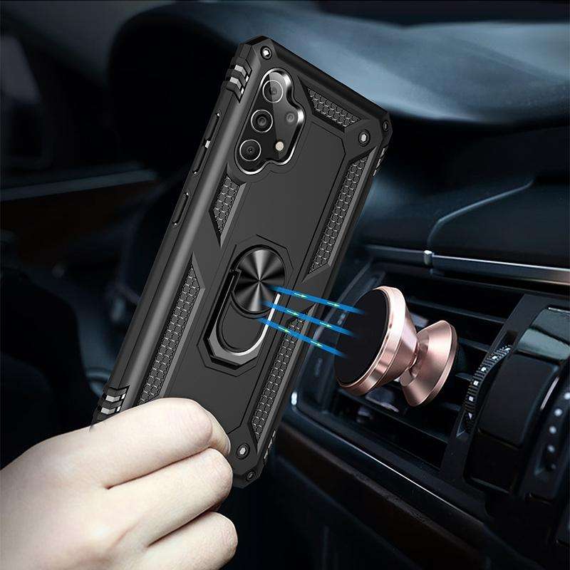 For Samsung Galaxy A53 / A53s Armor Shockproof Phone Case with Ring Holder(Black)