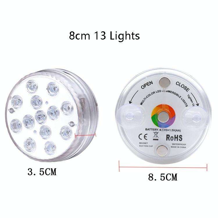 LED Remote Control Diving Light Pool Waterproof Underwater Lamp, Spec: 8.5cm 13 LEDs+IR 28-key Re...
