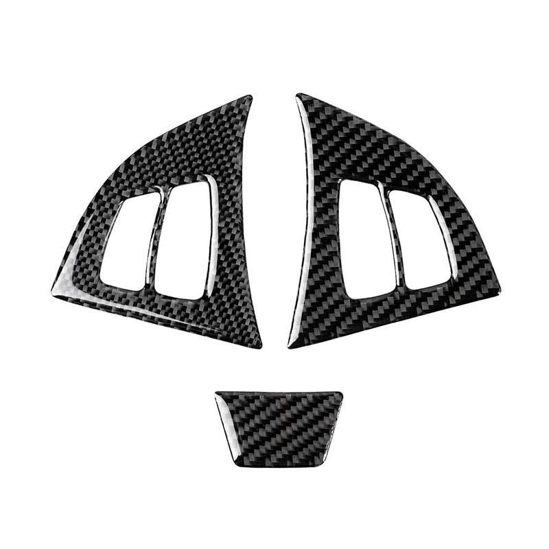 3 in 1 Car Carbon Fiber Solid Color Steering Wheel Button Decorative Sticker for BMW E70 2008-201...