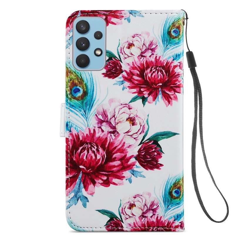 For Samsung Galaxy A32 4G Painted Pattern Horizontal Flip Leather Case with Holder & Card Slots &...