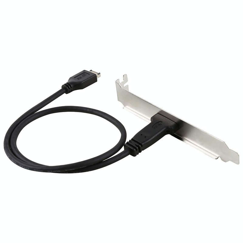 50cm Panel Bracket Header USB-C / Type-C Female to USB 3.1 Type-E Extension Wire Connector Cord C...