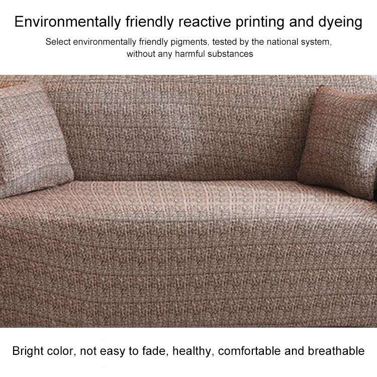 Double Seat Full Coverage Elastic Non-slip Sofa Cover(Fashion Bean Paste)