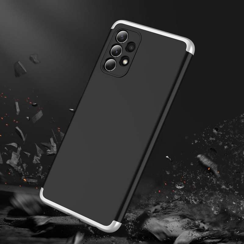 For Samsung Galaxy A32 4G GKK Three Stage Splicing Full Coverage PC Case(Black Silver)