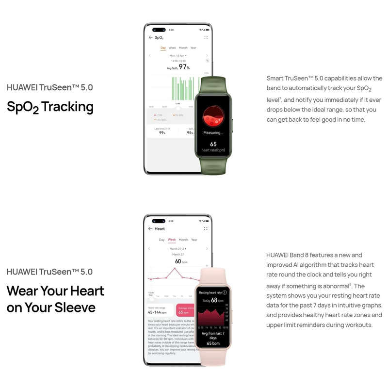 HUAWEI Band 8 NFC 1.47 inch AMOLED Smart Watch, Support Heart Rate / Blood Pressure / Blood Oxyge...