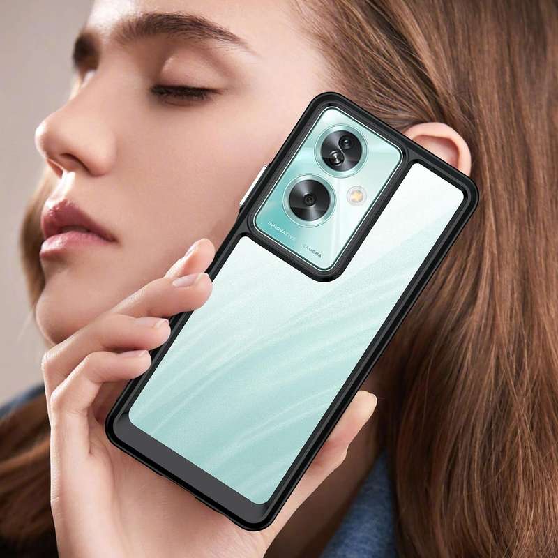 For OPPO A79 5G Colorful Series Acrylic Hybrid TPU Phone Case(Black)